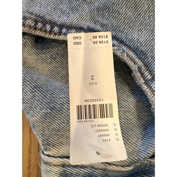 Anthropologie Pilcro Madi Front Slit Denim SKirt Womens Size 2 raw hem 5 pockets - Picture 5 of 6